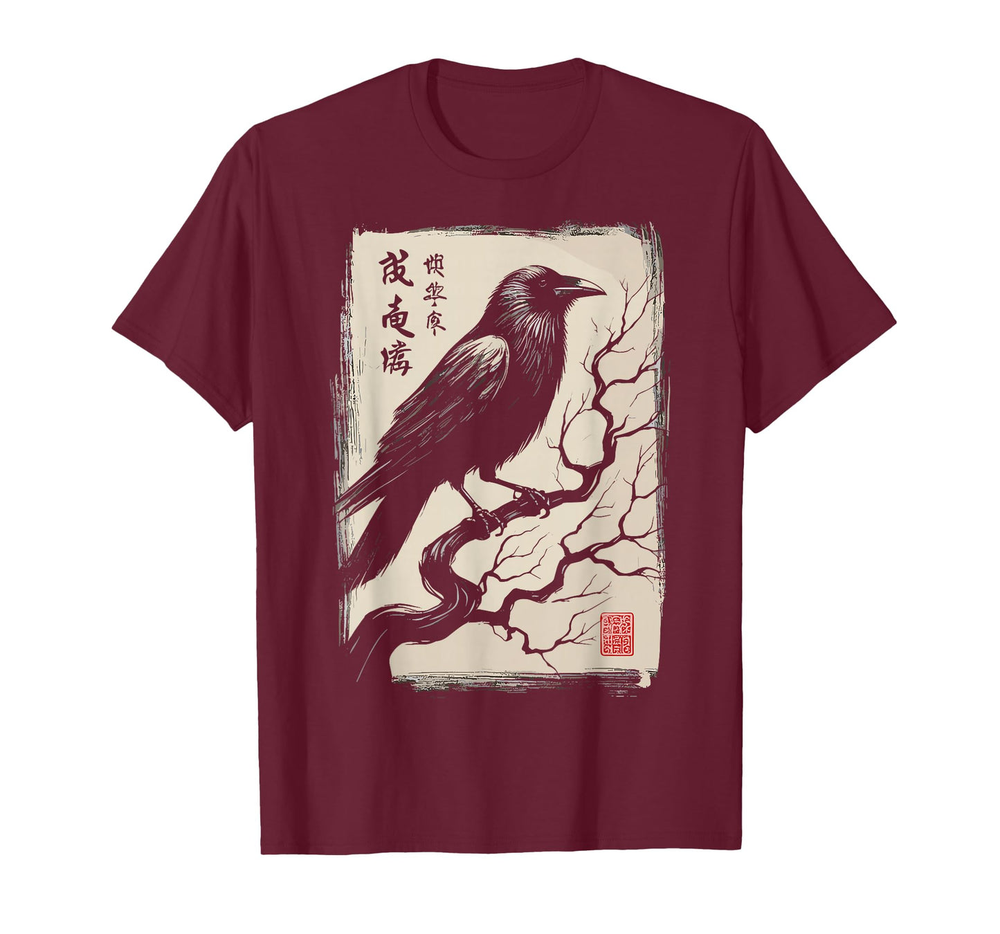 Crow Vintage Japanese Bird Black Raven T-Shirt
