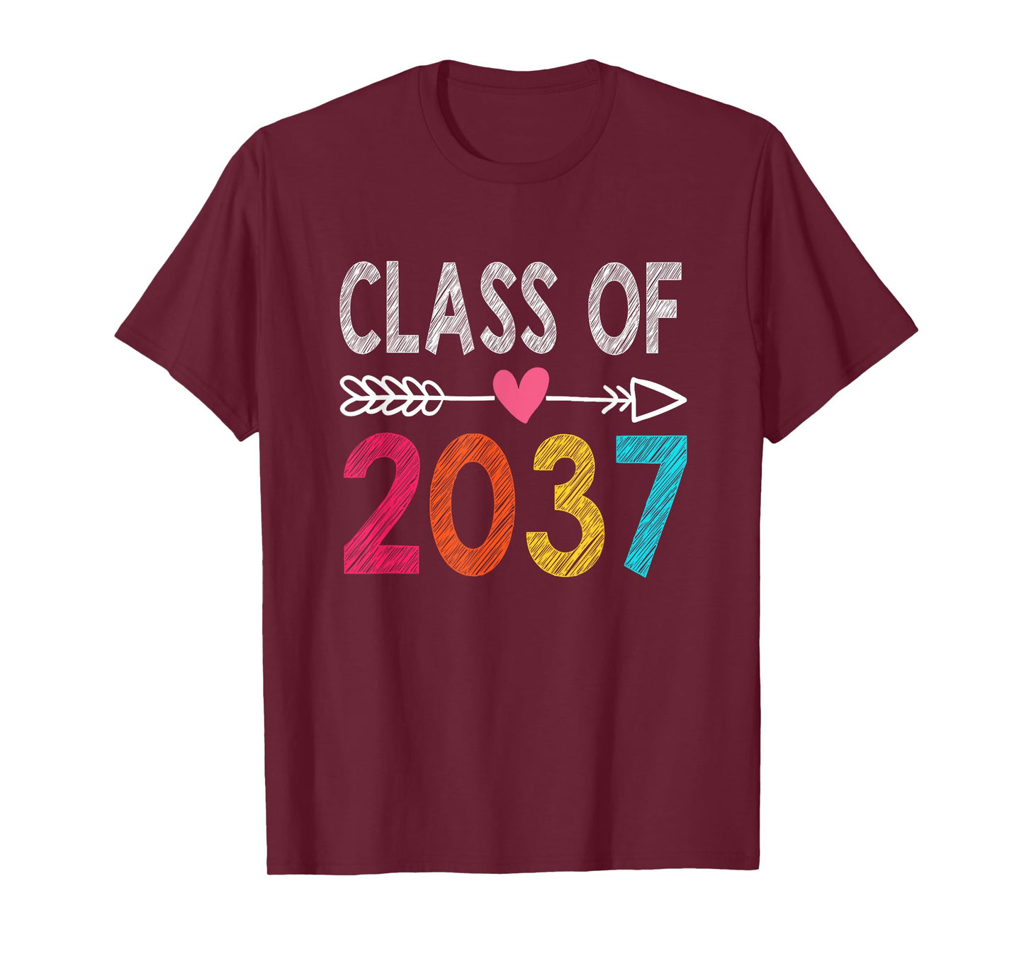 Class Of 2037 Grow With Me First Day Of School Graduation T-Shirt