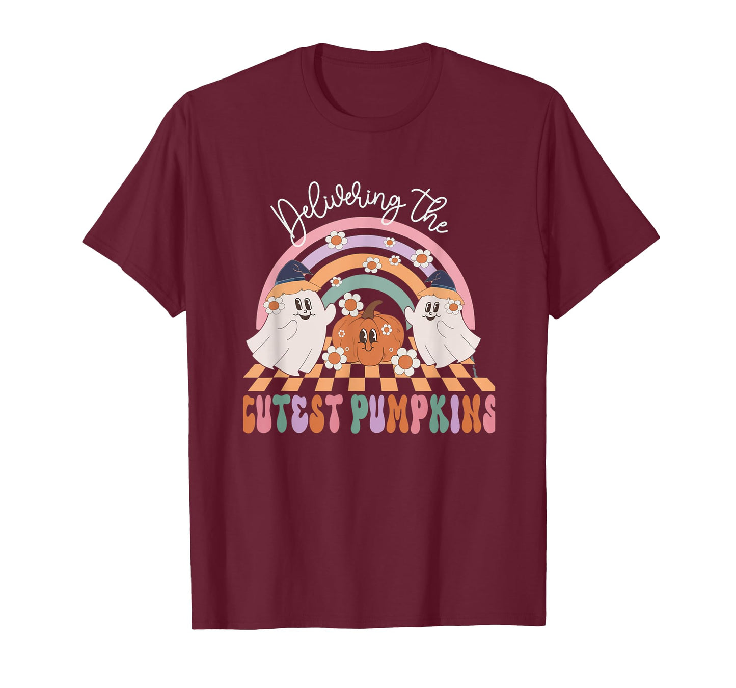 Delivering Cutest Pumpkins Ghost Halloween Labor & Delivery T-Shirt