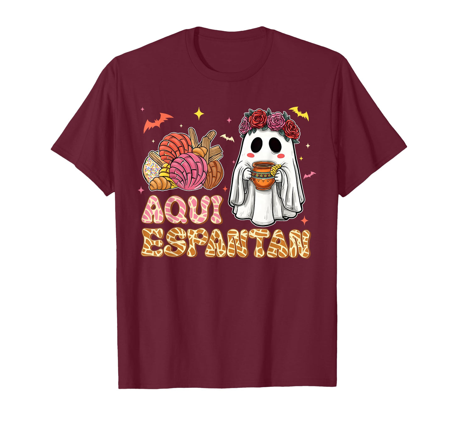 Aqui Espantan Spooky Conchas Espooky Mexican Ghost Halloween T-Shirt