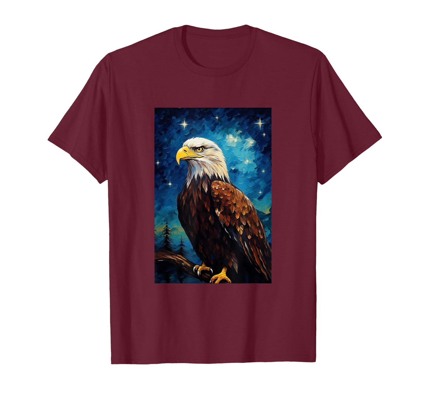 Eagle Designs. Bald Eagle Bird T-Shirt - Unisex-Adults, Kids - Black - Short Sleeve - Small - Classic Fit