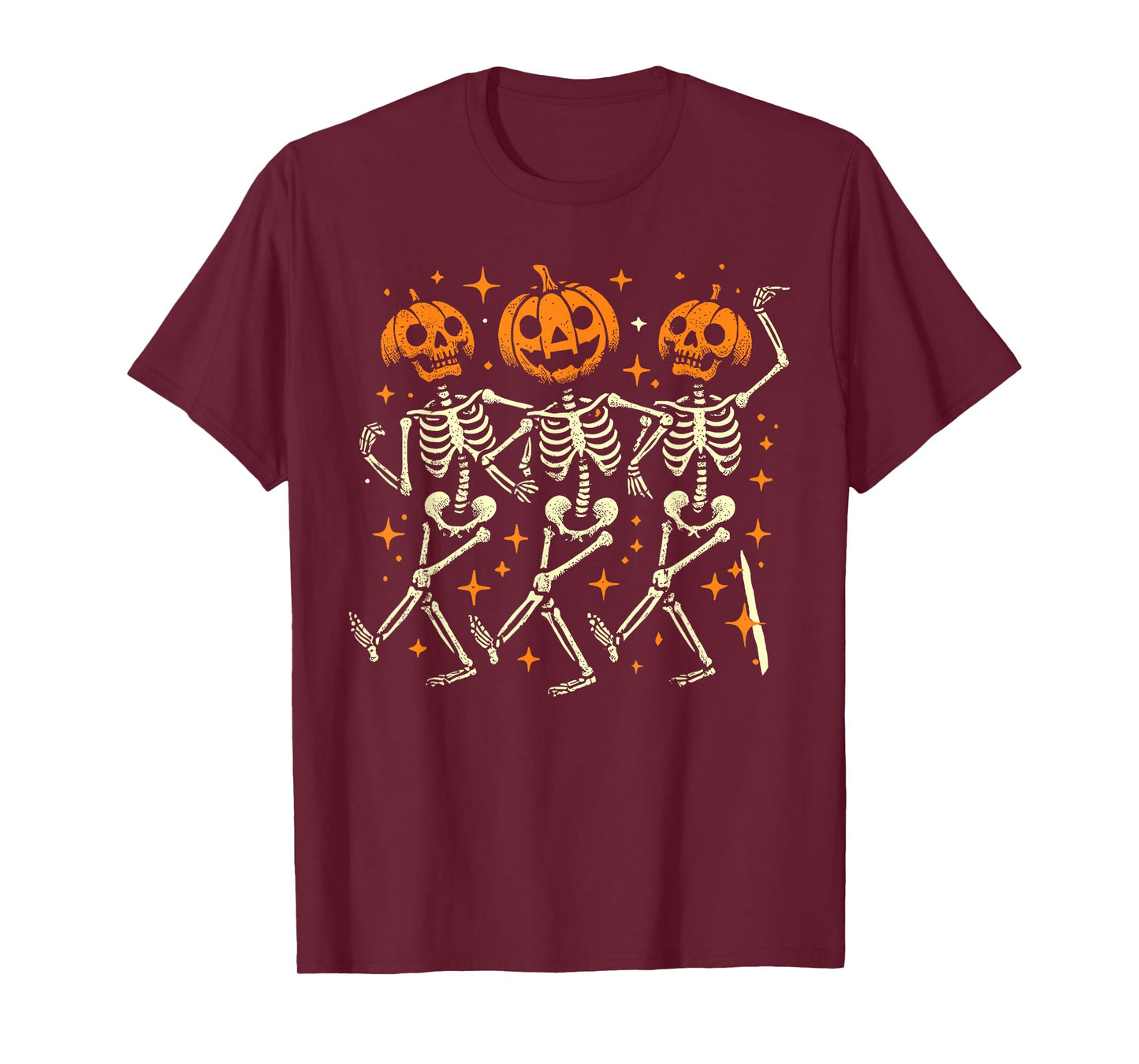 Dance Pumpkin Skeleton Scary Halloween Men Women Boys Girl T-Shirt