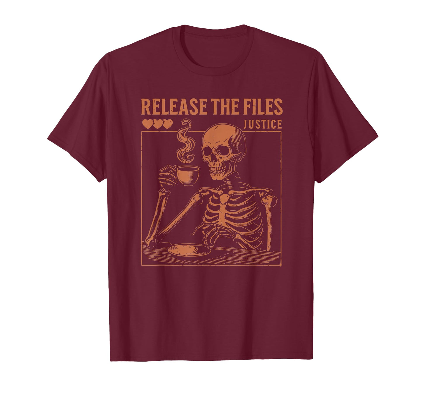 Release The Files Skeleton Justice Vintage T-Shirt
