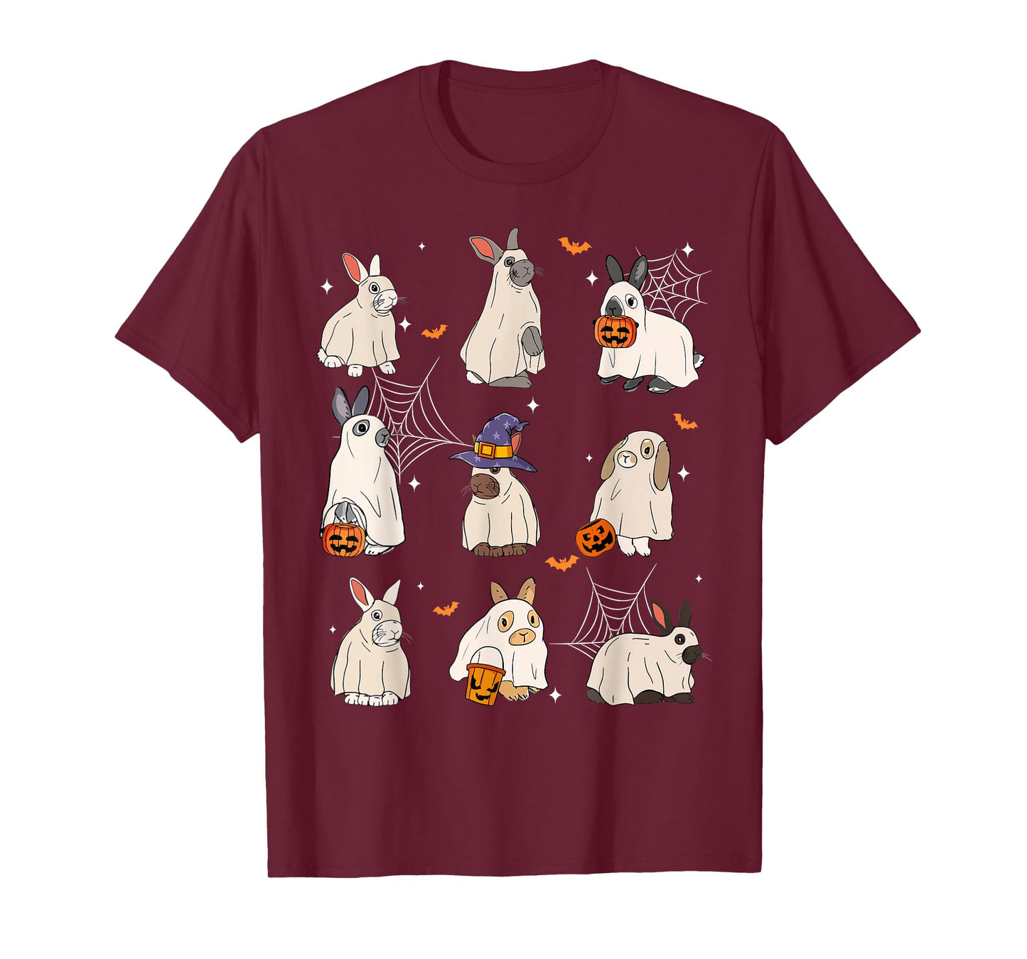 Cute Fall Bunny Ghost Costume Rabbit Lover Spooky Season T-Shirt