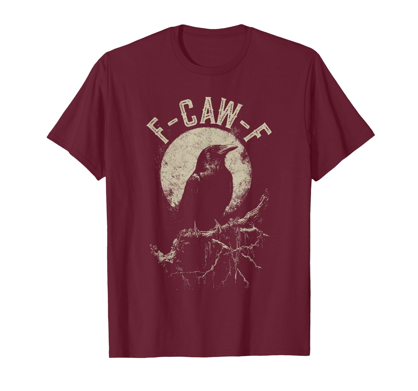 F-Caw-F Black Crow Pun Funny Bird Cawing Moon Halloween T-Shirt