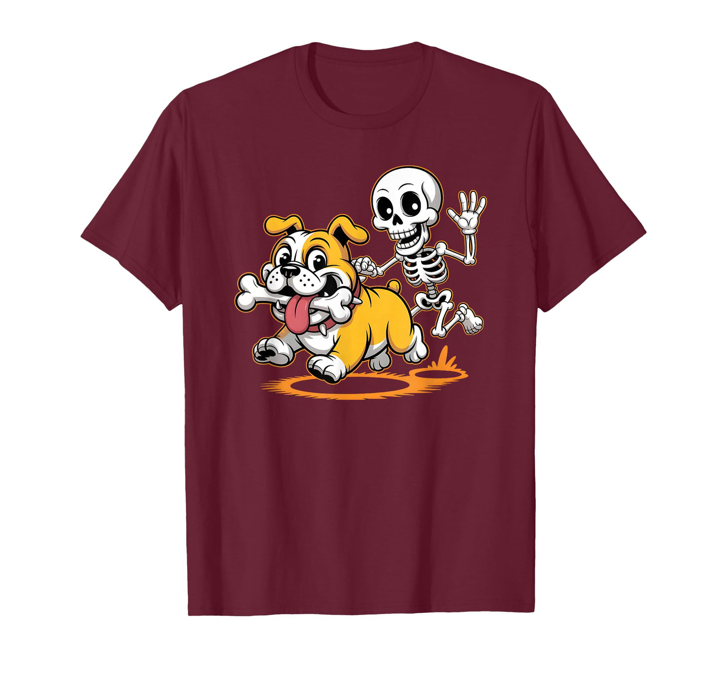 Funny Skeleton Bulldog Halloween Dog Mom Pet Lover T-Shirt