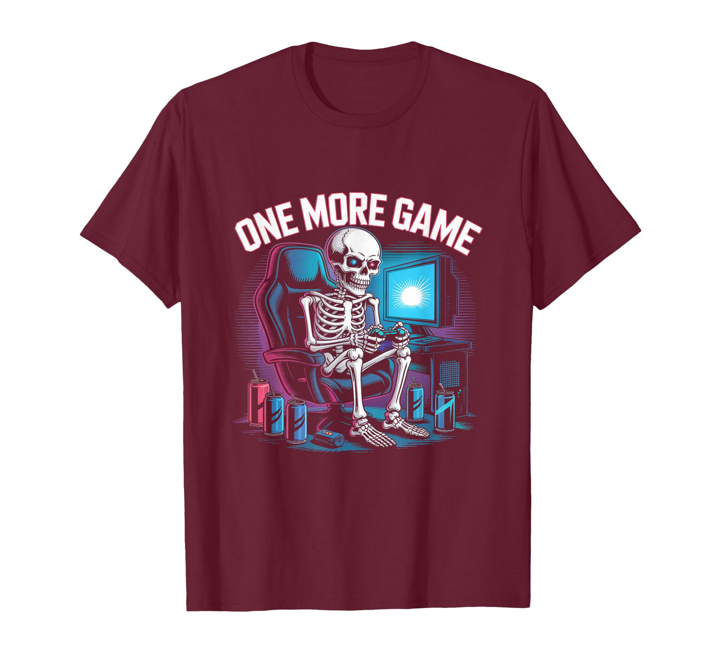 Gaming Skeleton One More Game Funny Online Gamer T-Shirt