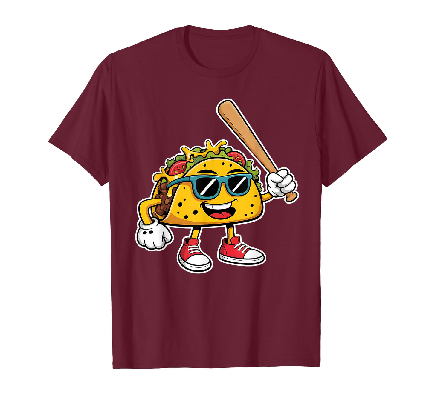Funny Taco Playing Baseball Mexican Cinco De Mayo Kids T-Shirt