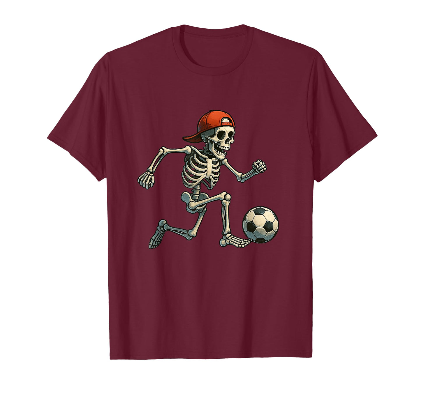 Skeleton Soccer Halloween Costume Funny for Men Boys Kids T-Shirt