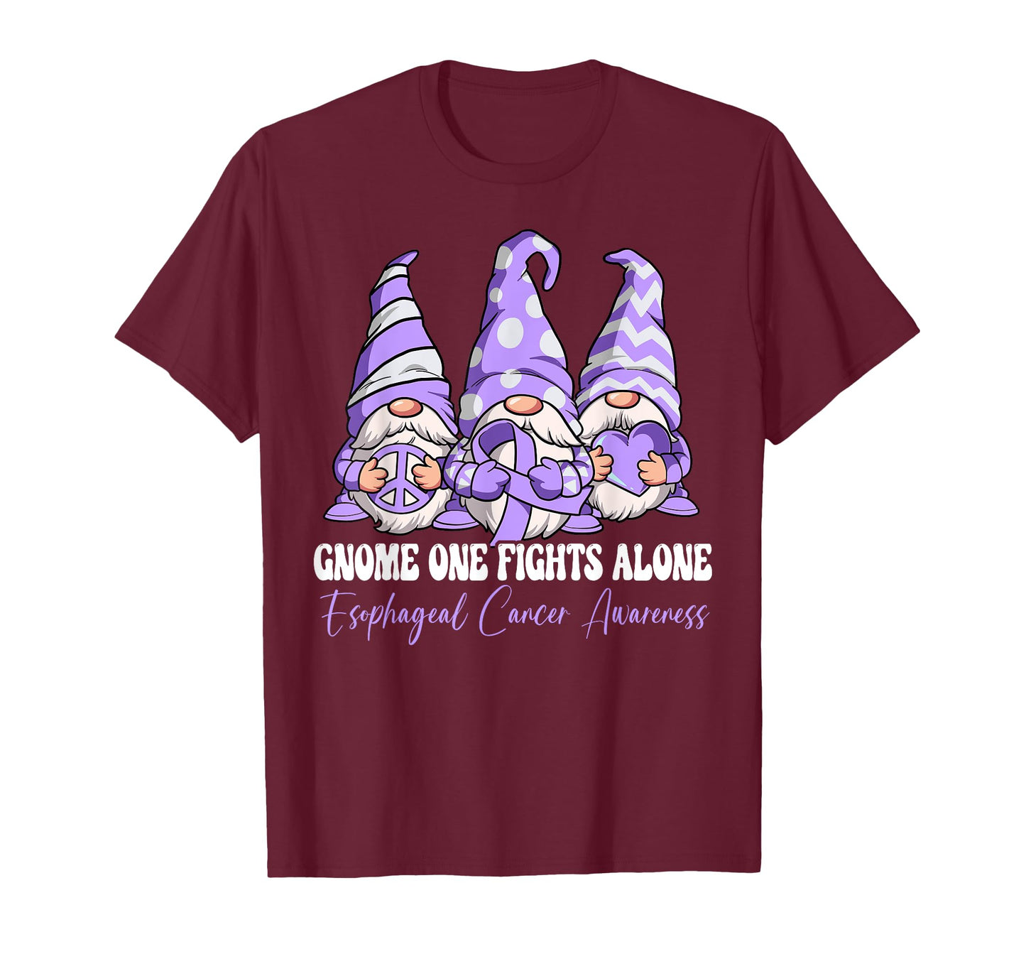 Gnome One Fights Alone Esophageal Cancer Awareness T-Shirt