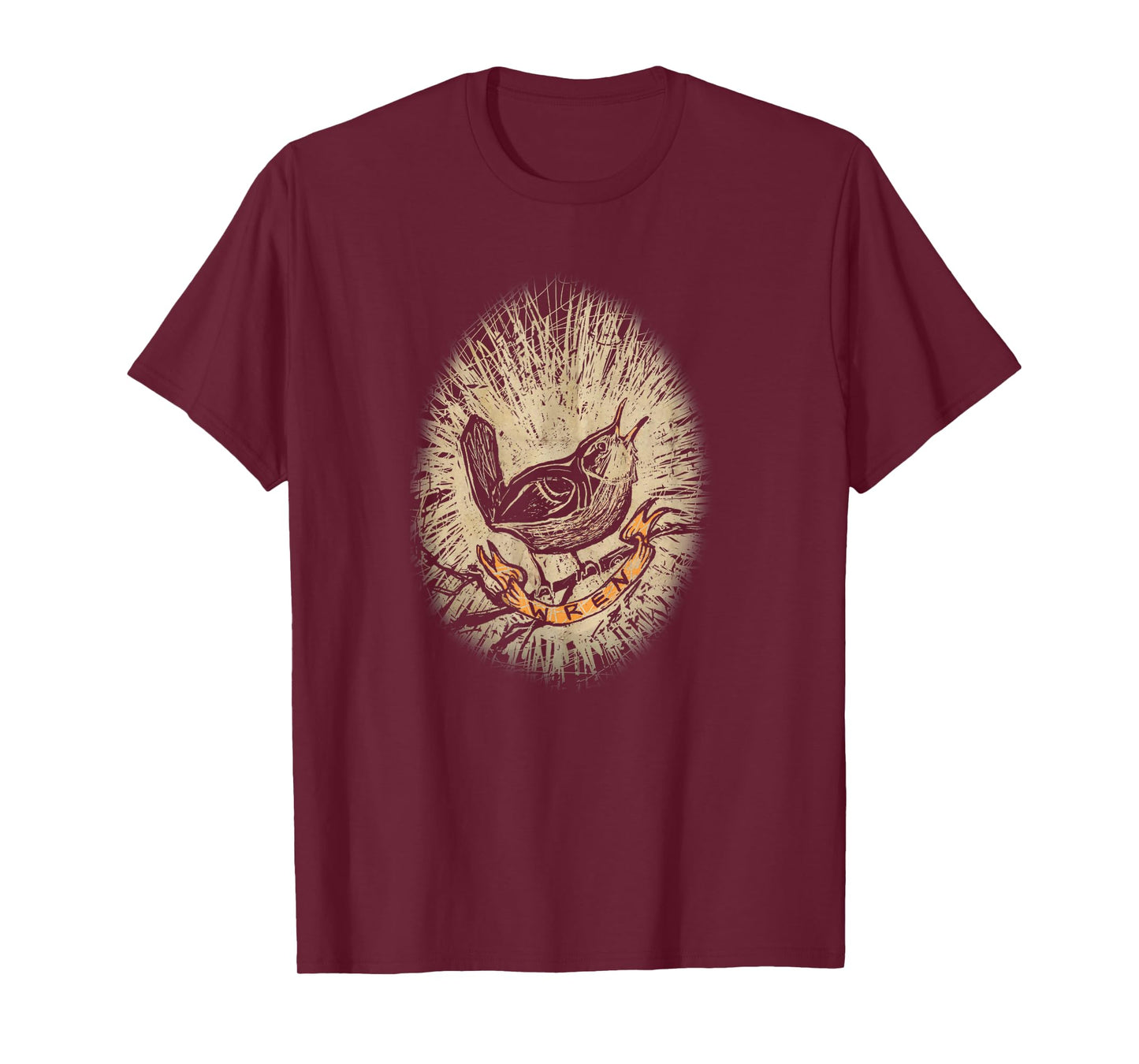 Wren Vintage Birdwatching Scratchboard T-Shirt T-Shirt