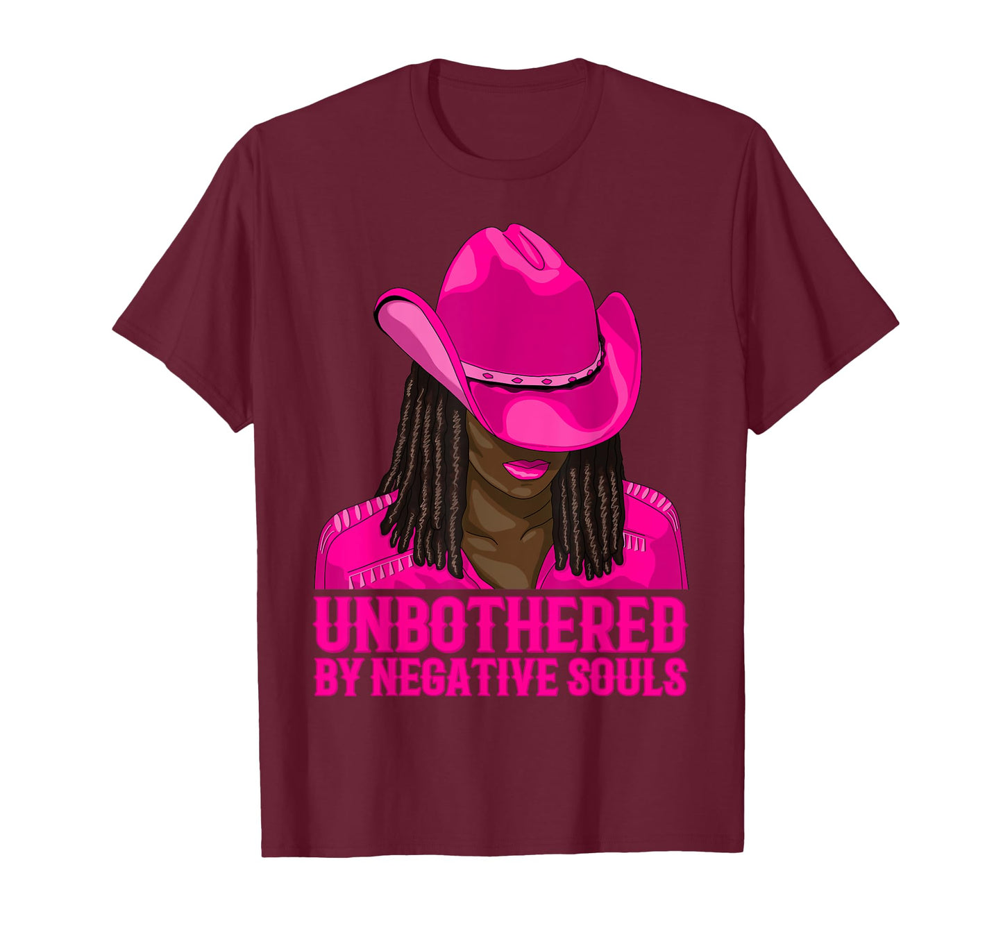 Unbothered By Negative Souls Western Cowgirl Black Women T-Shirt