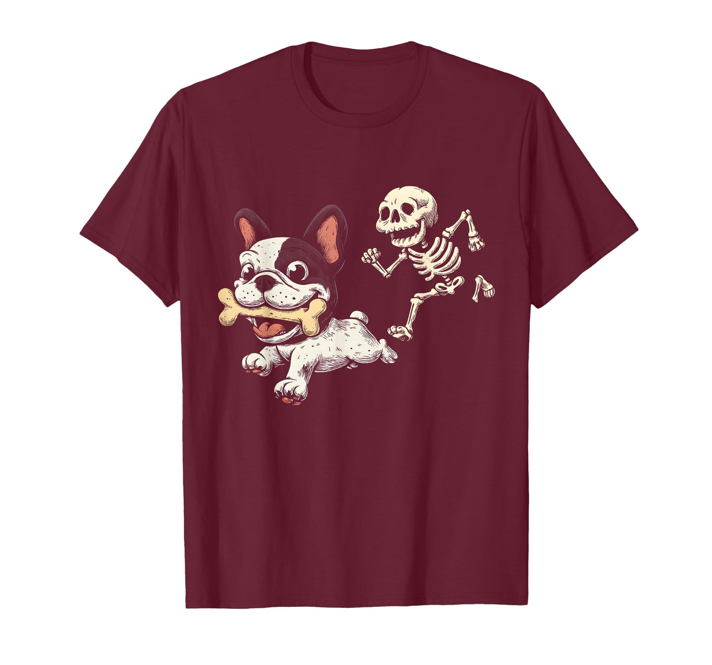 Funny Halloween French Bulldog Skeleton T-Shirt