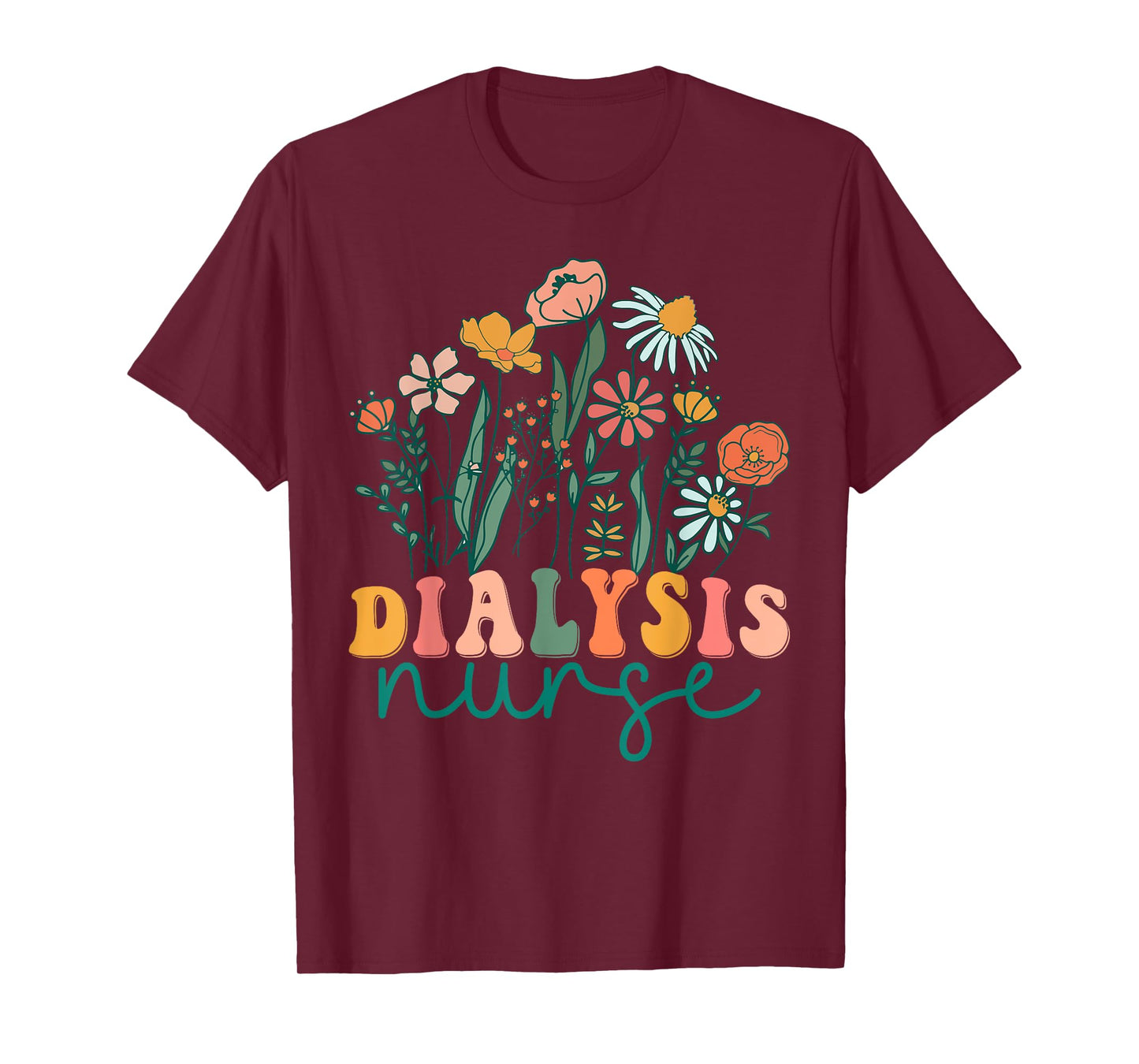 Groovy Wildflower Dialysis Nurse Tees T-Shirt