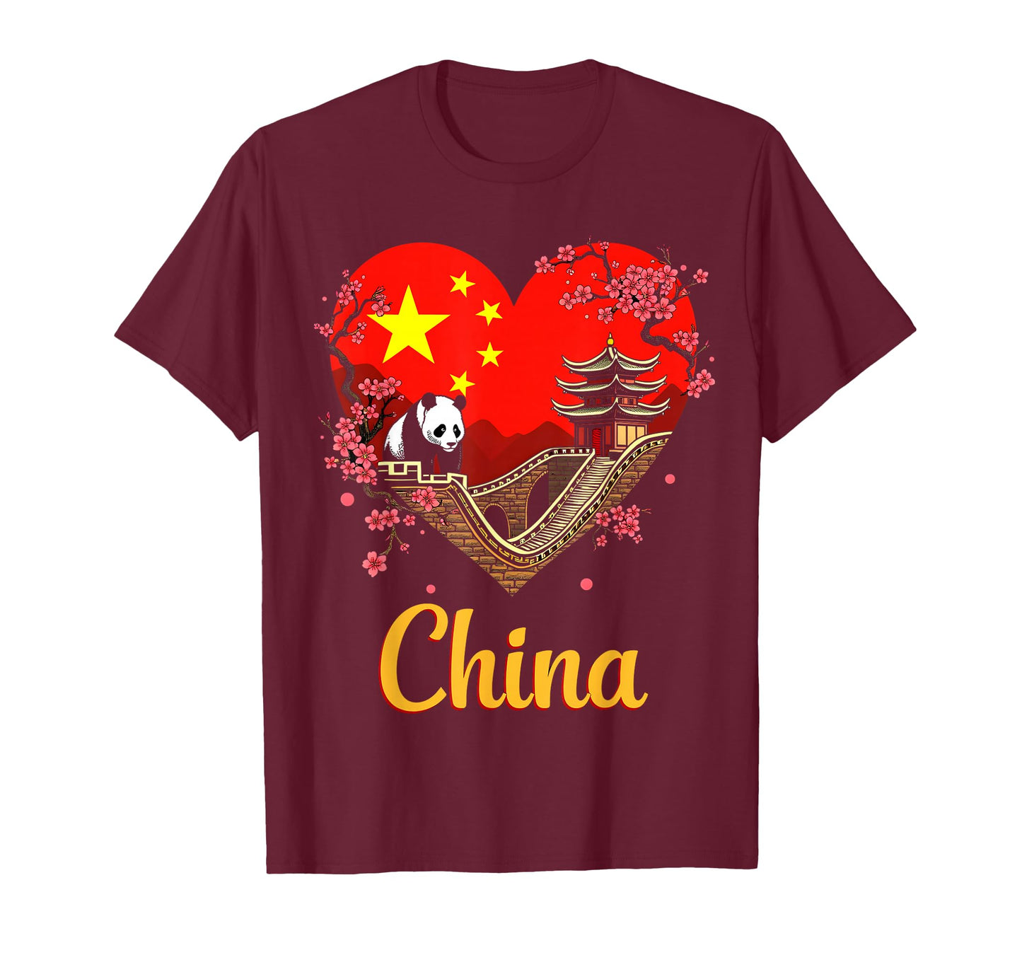 China Flag Love Heart T-Shirt