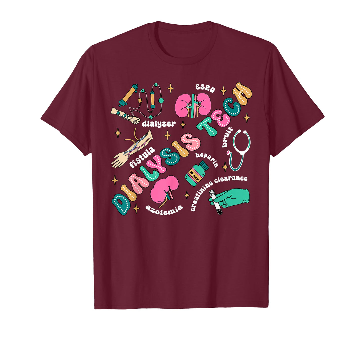 Dialysis Tech Nurse Retro Kidney Crew Tech Nephrology Nurse T-Shirt