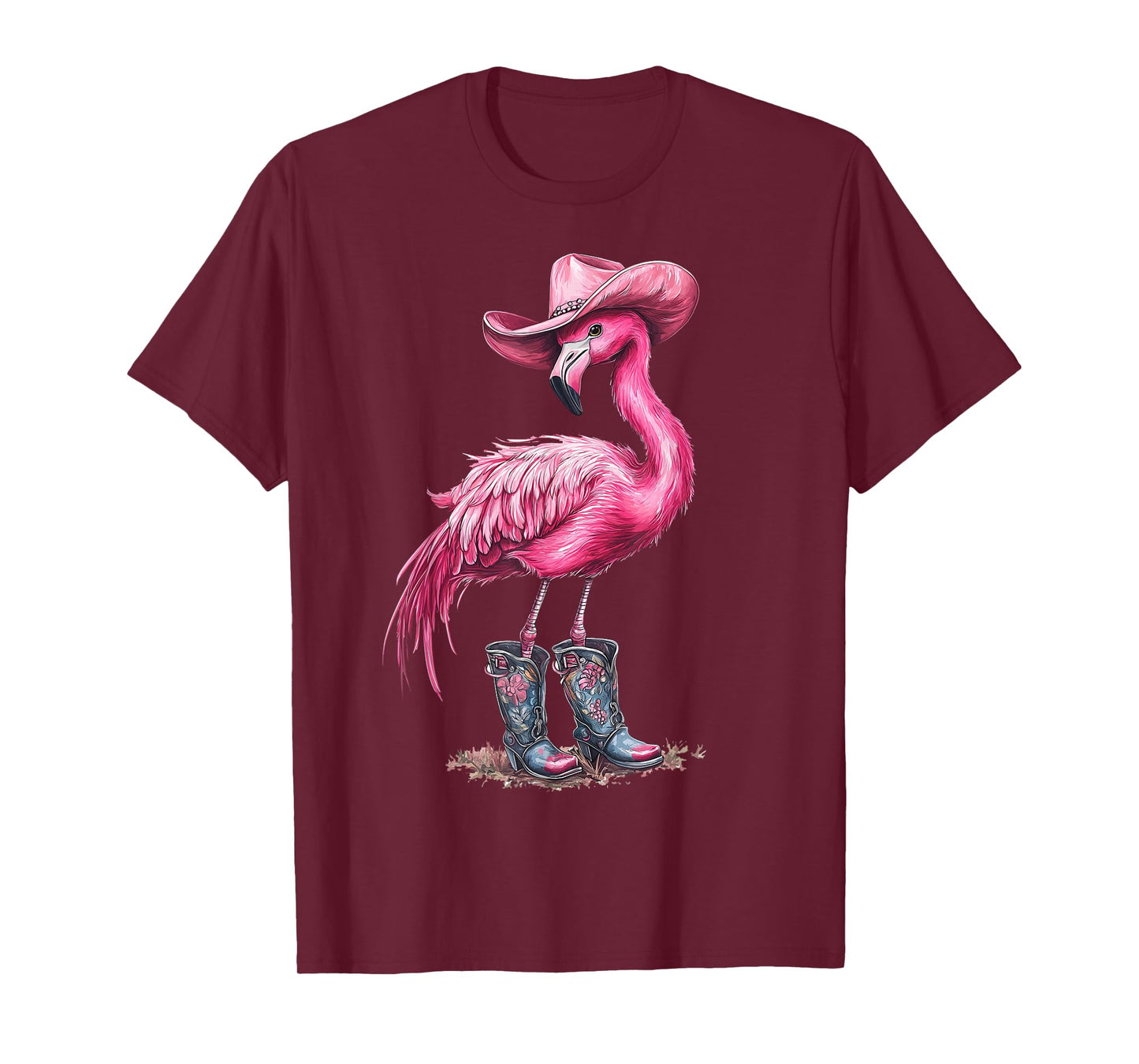 Flamingo Cowgirl Tropical Birds T-Shirt