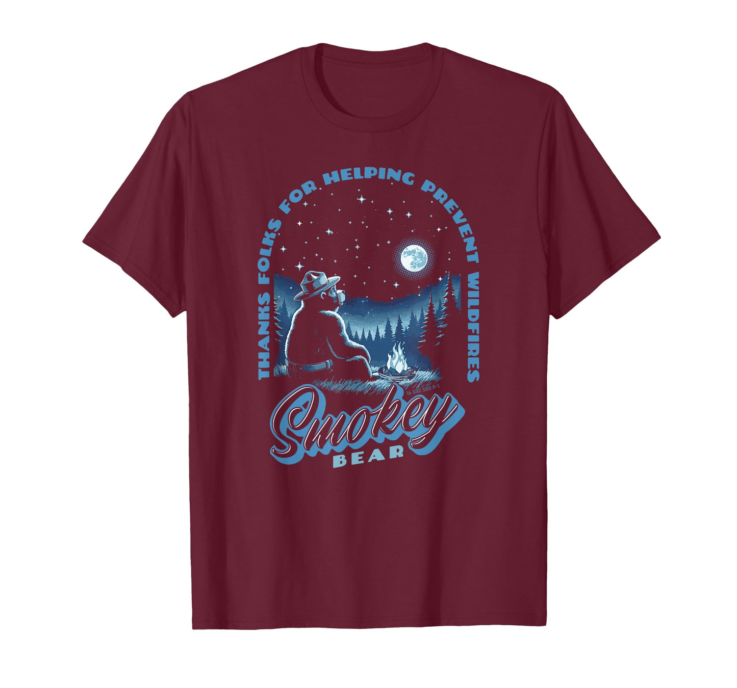 Stargazing Smokey Bear Thanks For Helping Prevent Wildfires T-Shirt