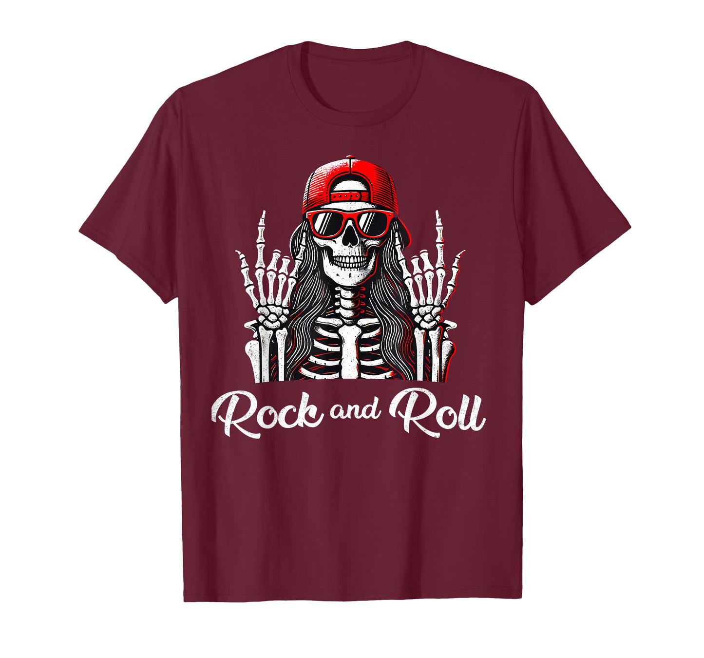 Girls Rock and Roll Girl, Skeleton Rocker Cool Punk Rock Fun T-Shirt