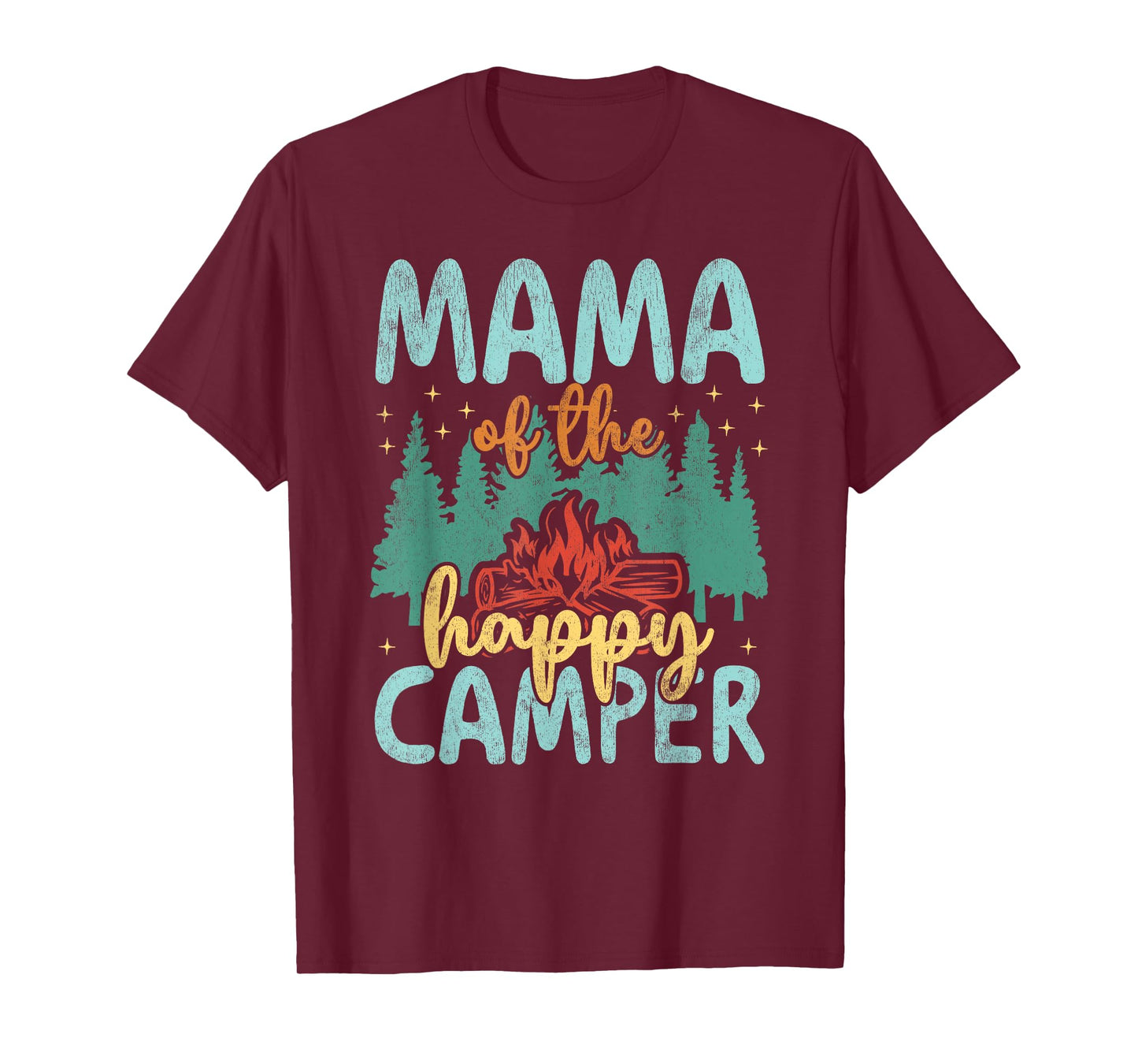 Mama of Happy Camper 1st Birthday Party Retro Mama T-Shirt