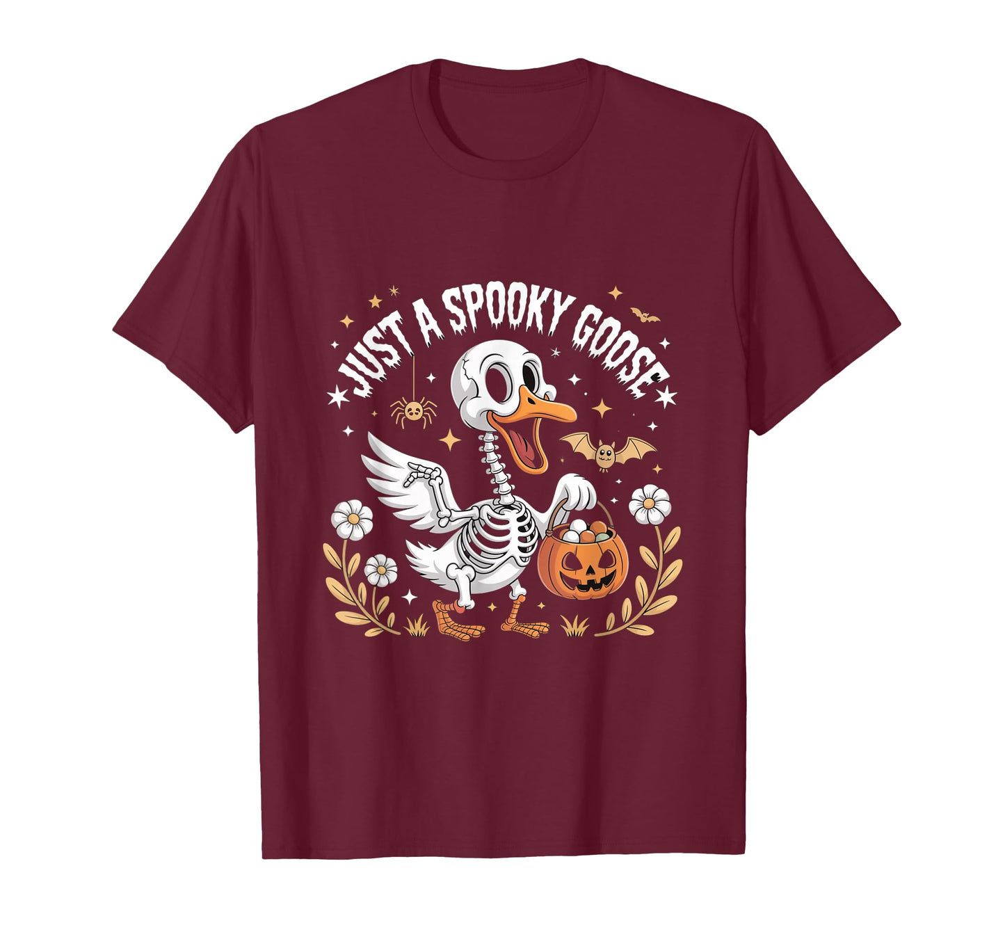 Just A Spooky Goose Skeleton Halloween T-Shirt
