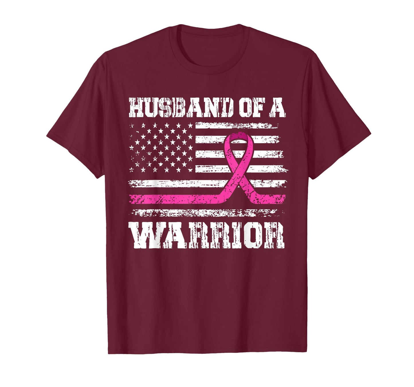 Husband Of A Warrior Breast Cancer Awareness Support Mens T-Shirt