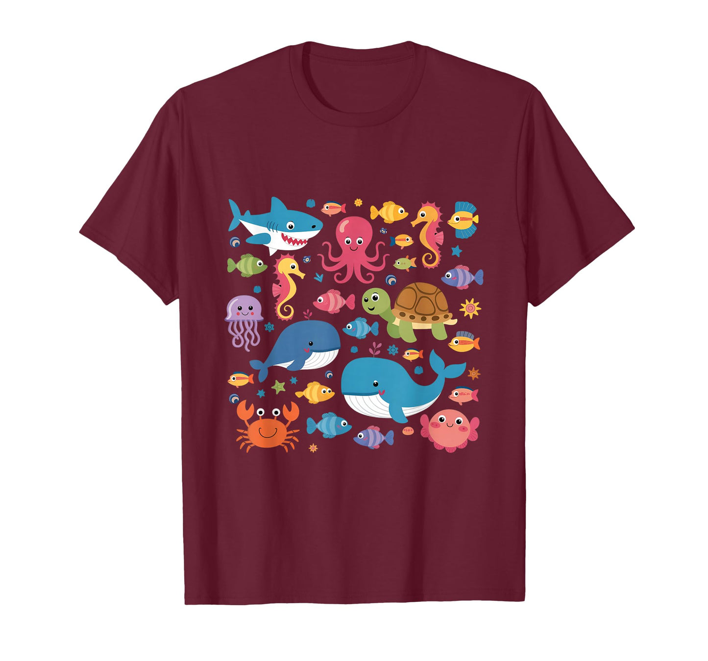 Cute Sea Animals Kids Children Ocean Creatures Clownfish T-Shirt
