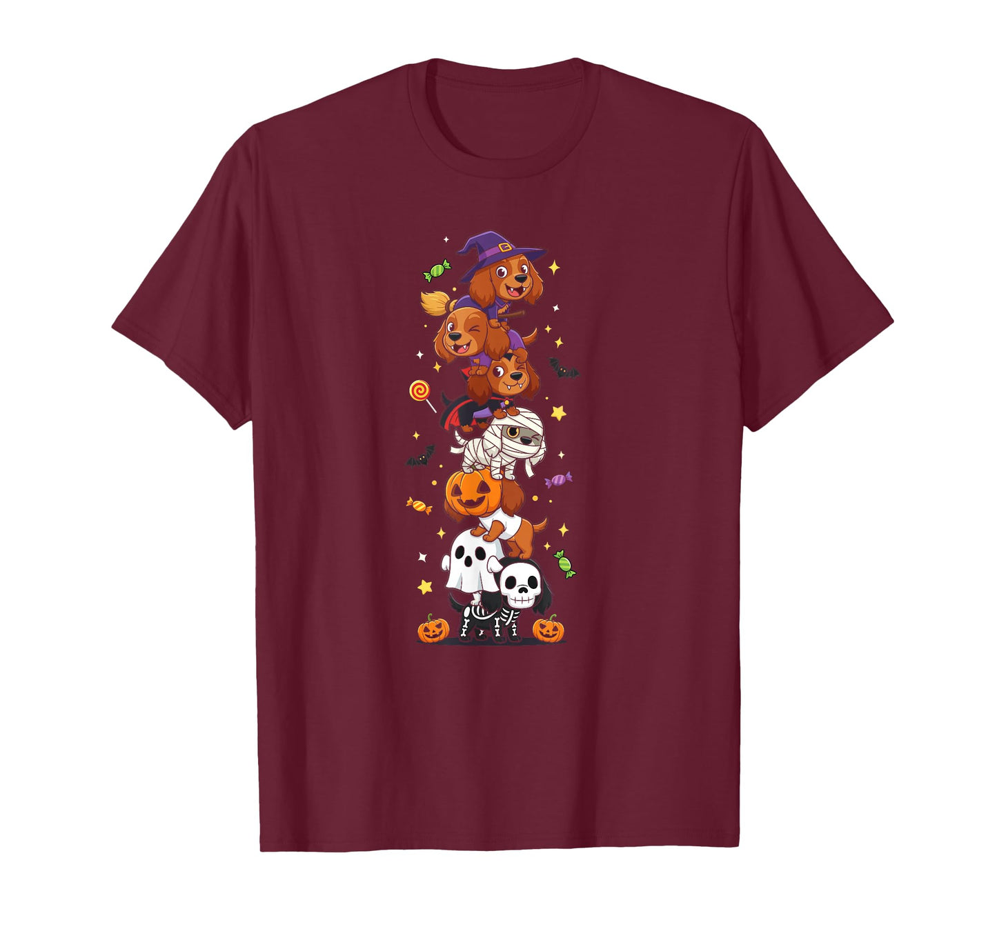 Irish Setter Witch Vampire Ghost Halloween Kids Mens Womens T-Shirt