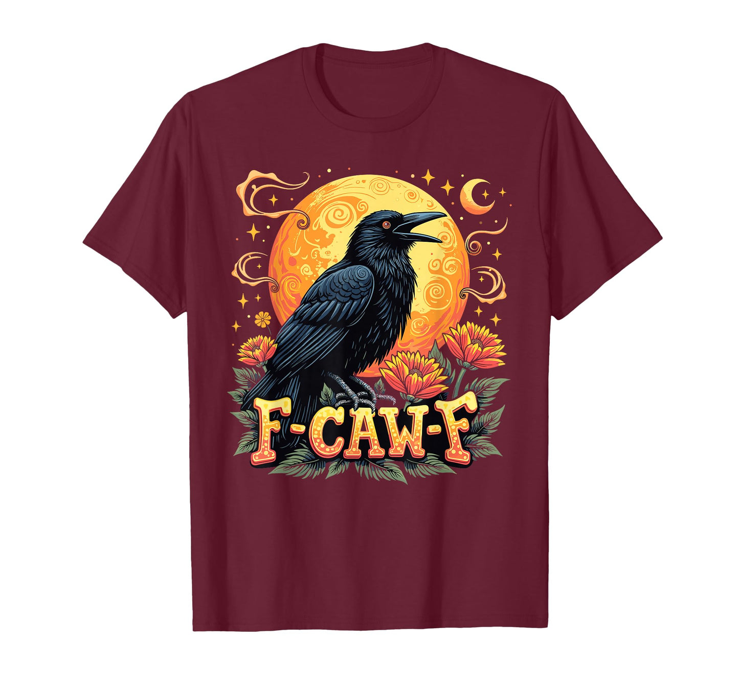 F-Caw-F Funny Raven Halloween Gothic Look T-Shirt