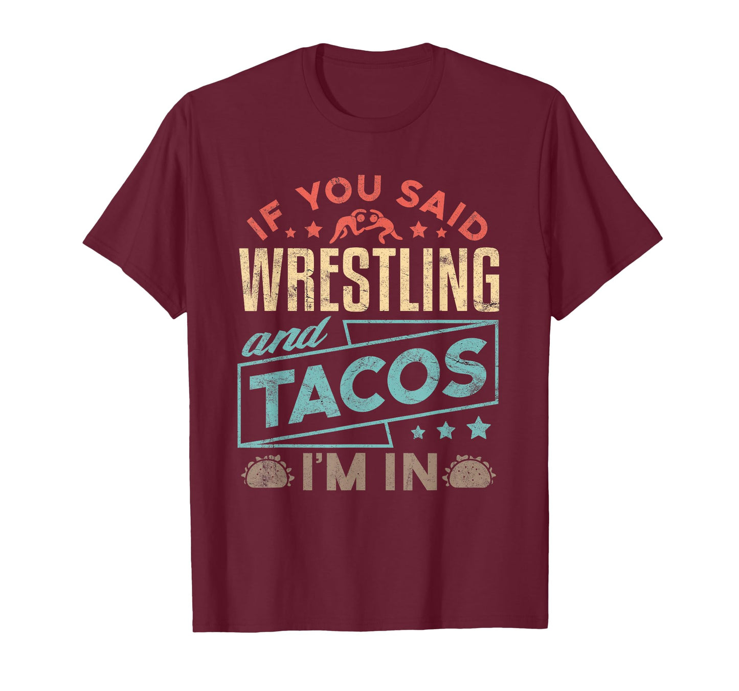 Funny Wrestling and Tacos Shirt Wrestle Retro Men Boys Kids T-Shirt