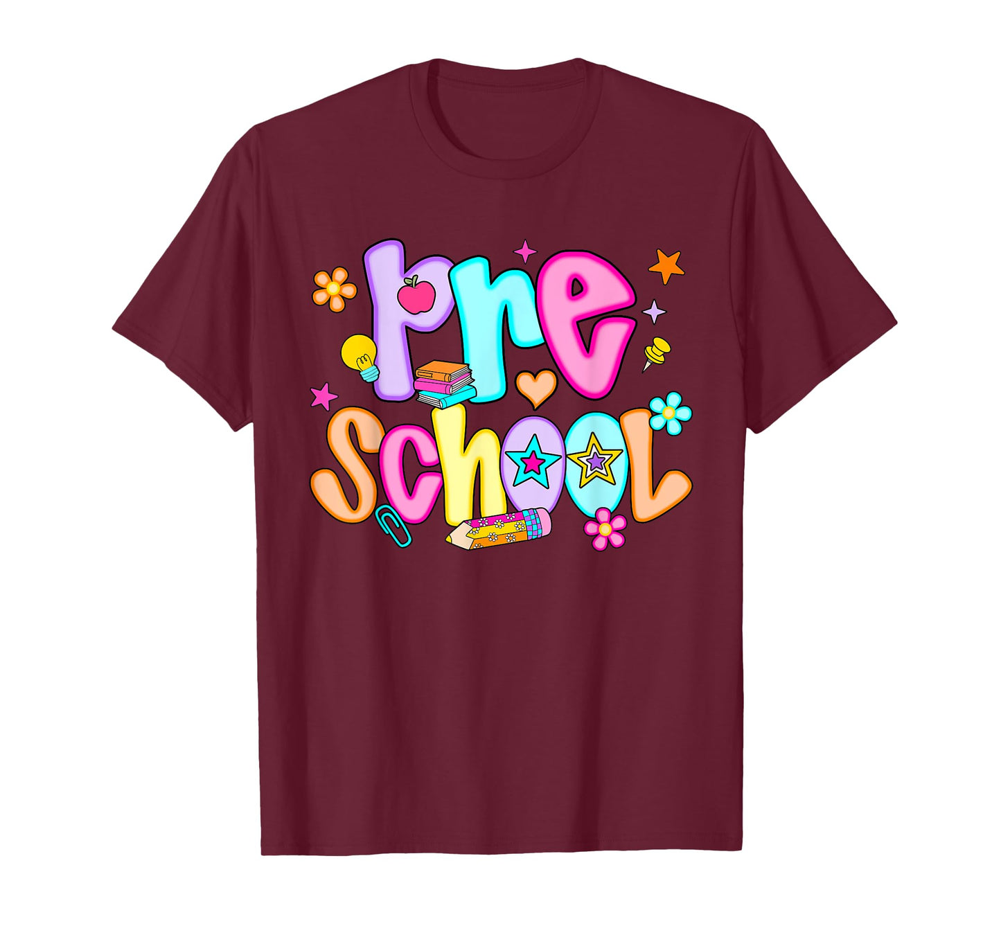 Preppy Preschool Happy First Day Of School Teachers Girl Boy T-Shirt