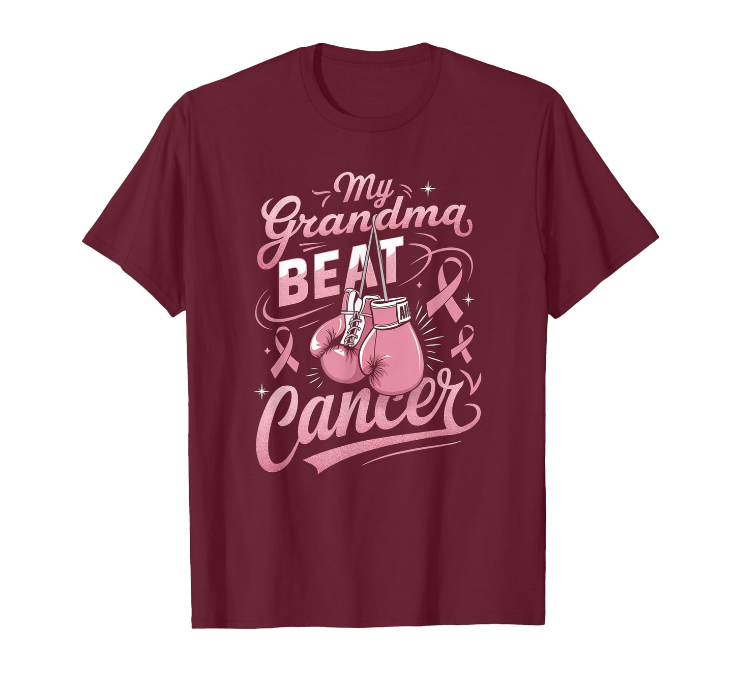 My Grandma Beat Cancer Support Breast Cancer Awareness T-Shirt
