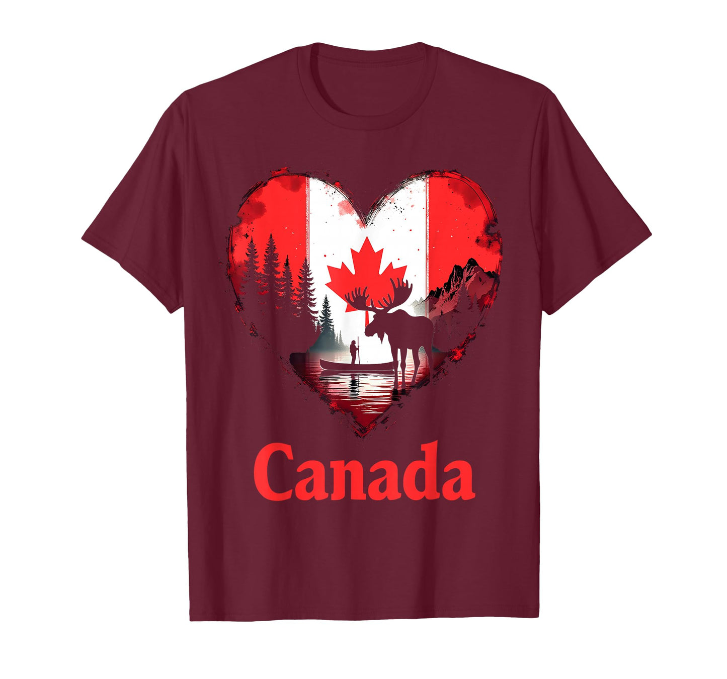 Canada Flag Heart T-Shirt