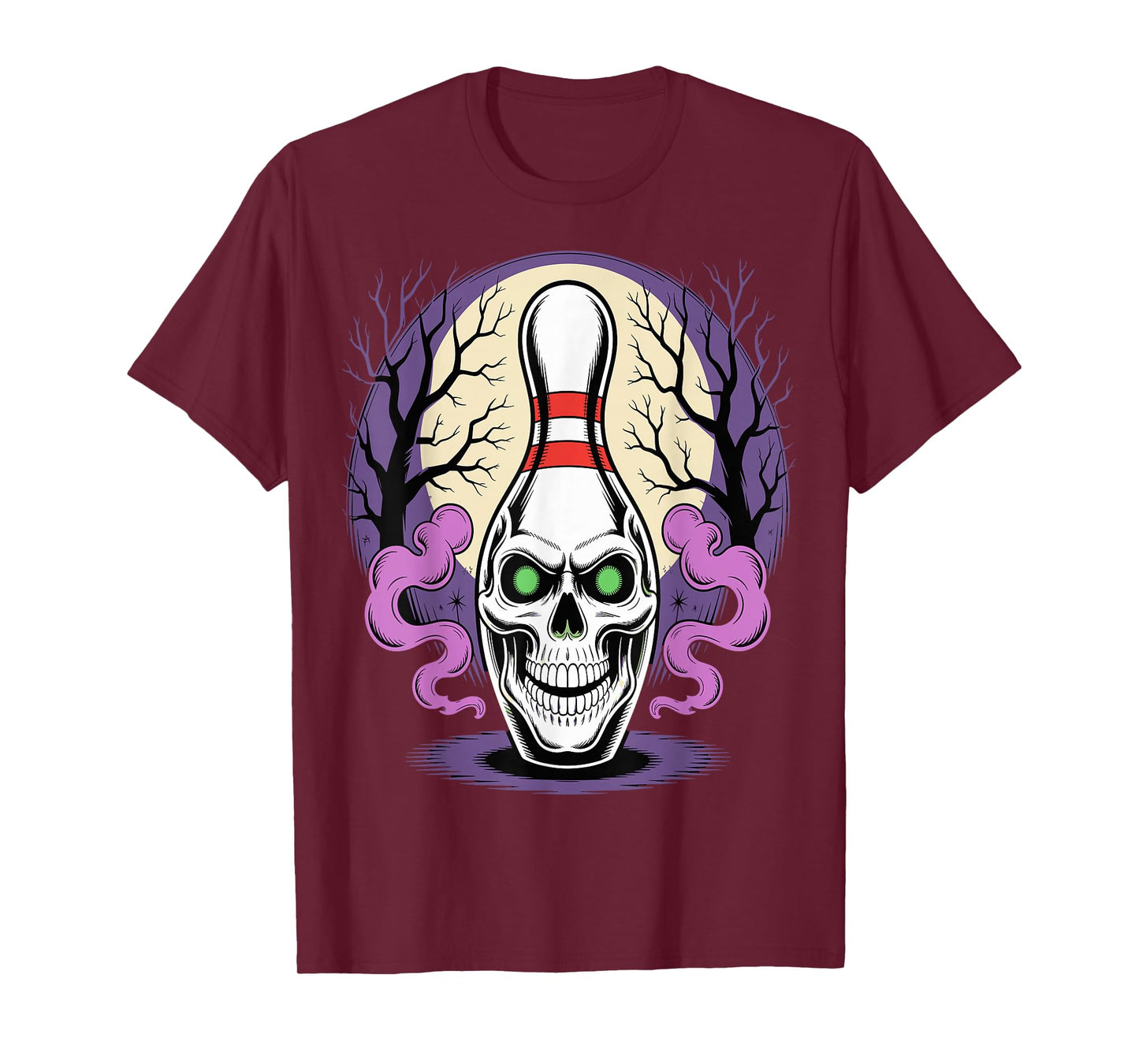 Bowling Pins Skeleton Spooky Halloween T-Shirt