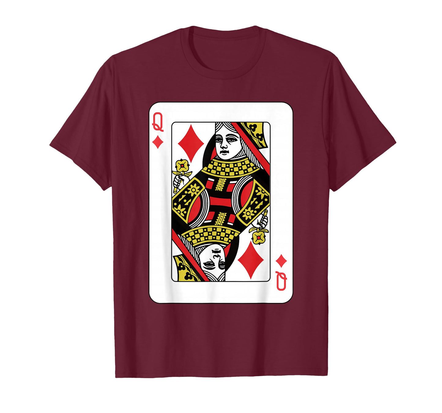 Queen of Diamonds Playing Card Poker T-Shirt