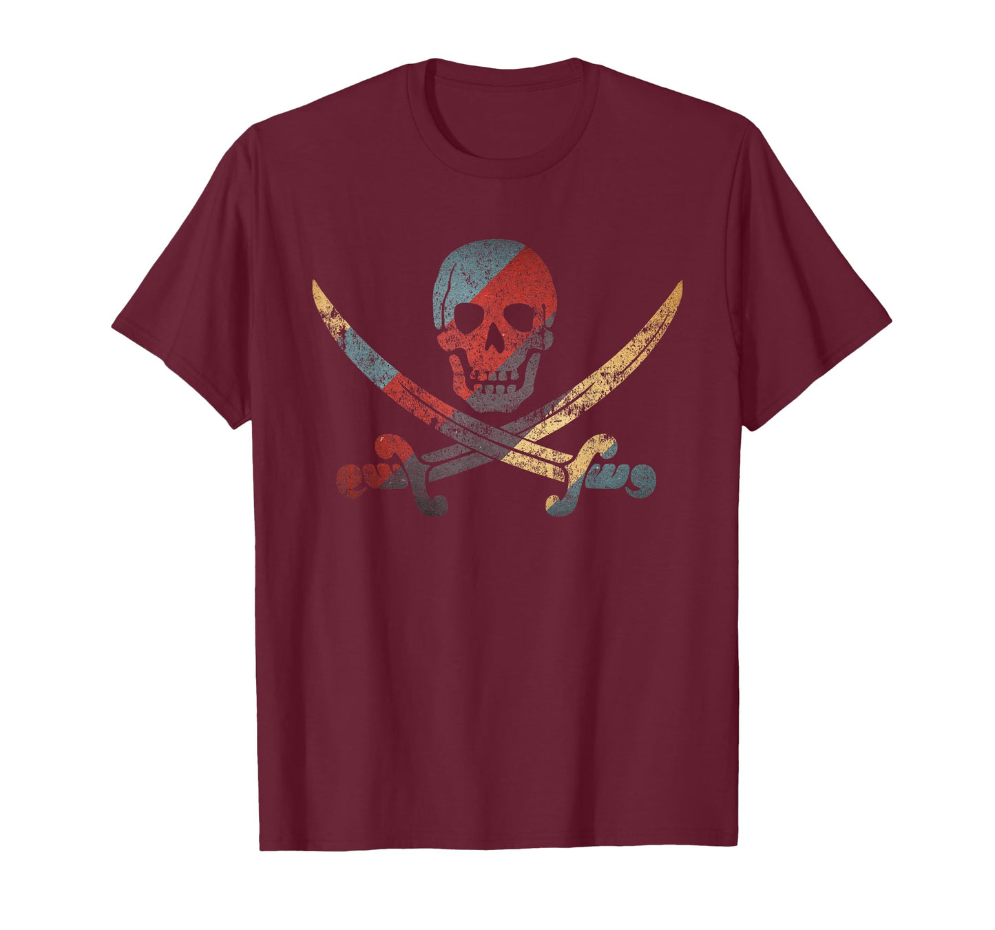 Pirate Skull and Crossbones Skeleton Retro Style Vintage T-Shirt