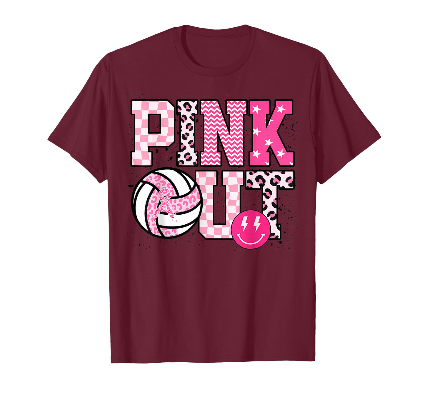 Pink Out Volleyball Breast Cancer Awareness Women Outfit T-Shirt