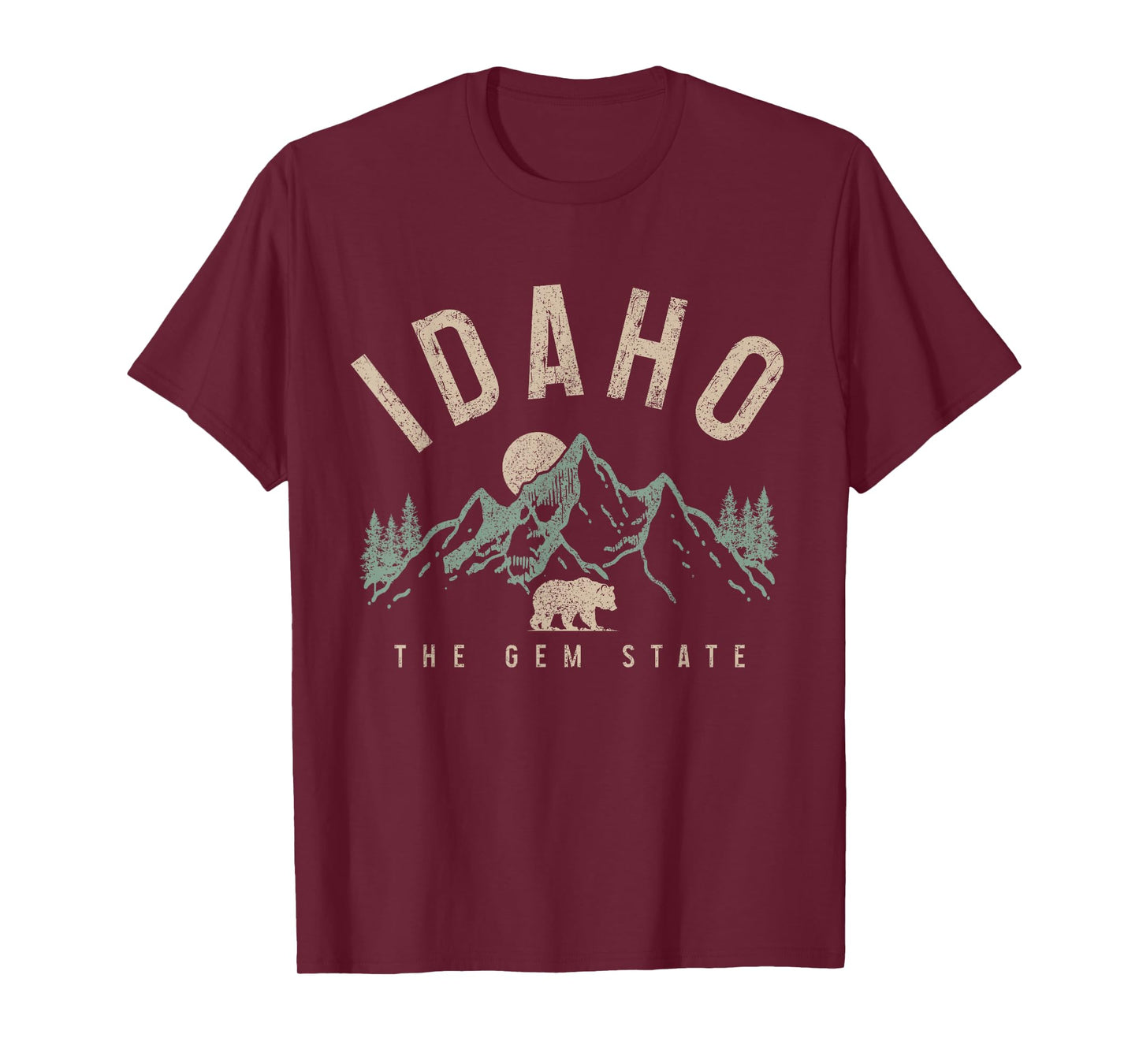 Idaho The Gem State Mountains Bear Nature Lover Vintage T-Shirt