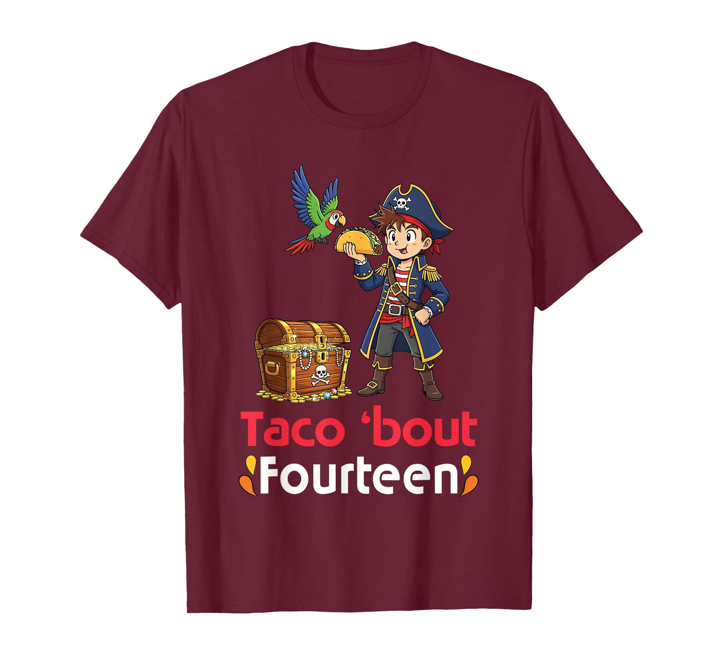 Cute Boy with Tacos Happy Birthday Taco Bout 14 Years Old T-Shirt