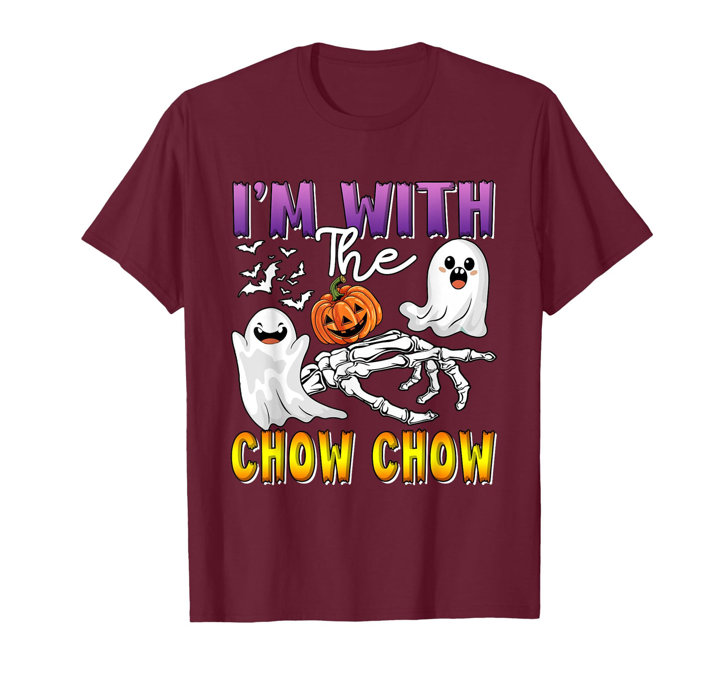 I'm with Chow Chow Halloween Boo Ghost Funny Single Owner T-Shirt