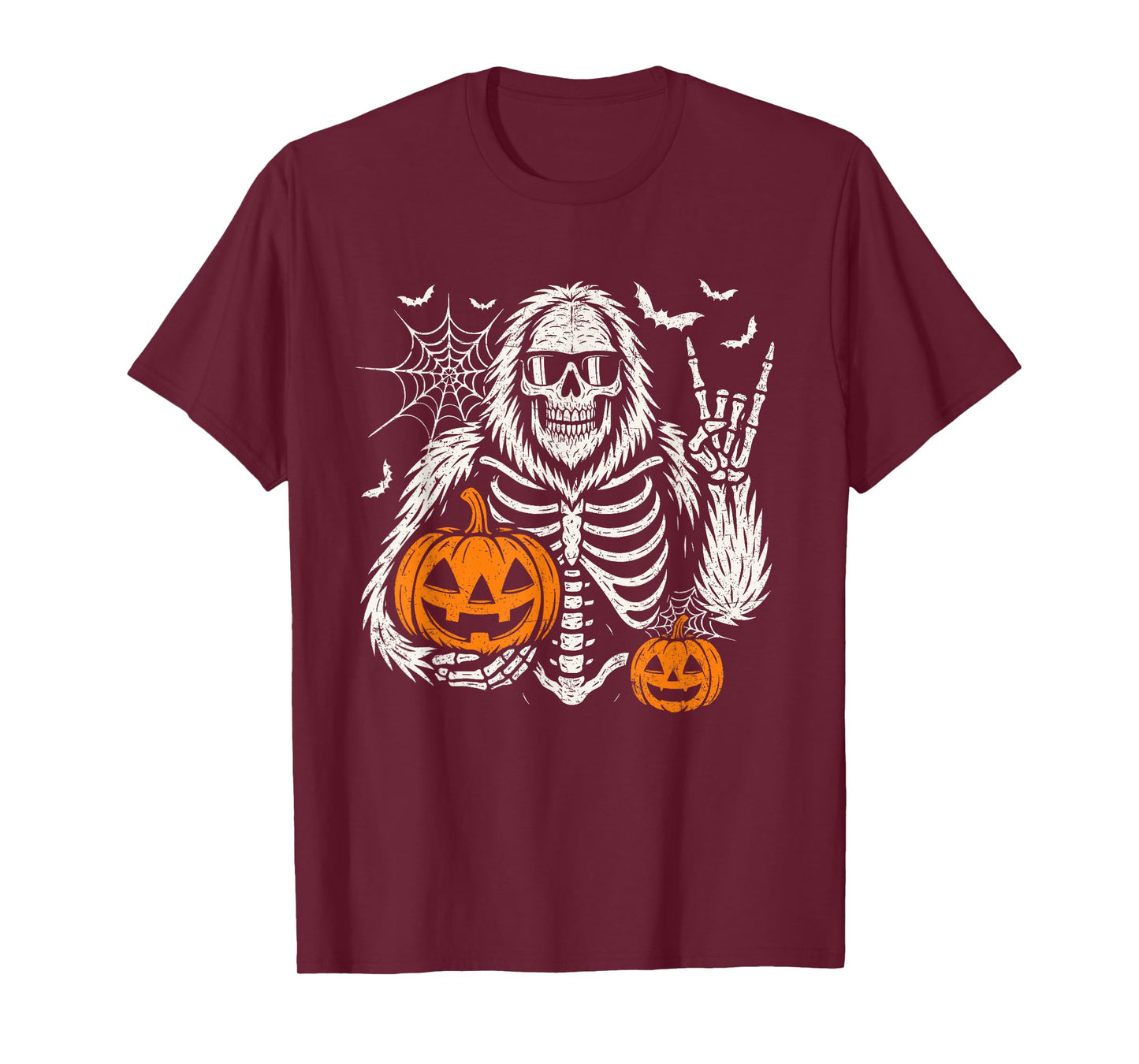 Spooky Skeleton Bigfoot Jack O Lantern Halloween Pumpkins T-Shirt
