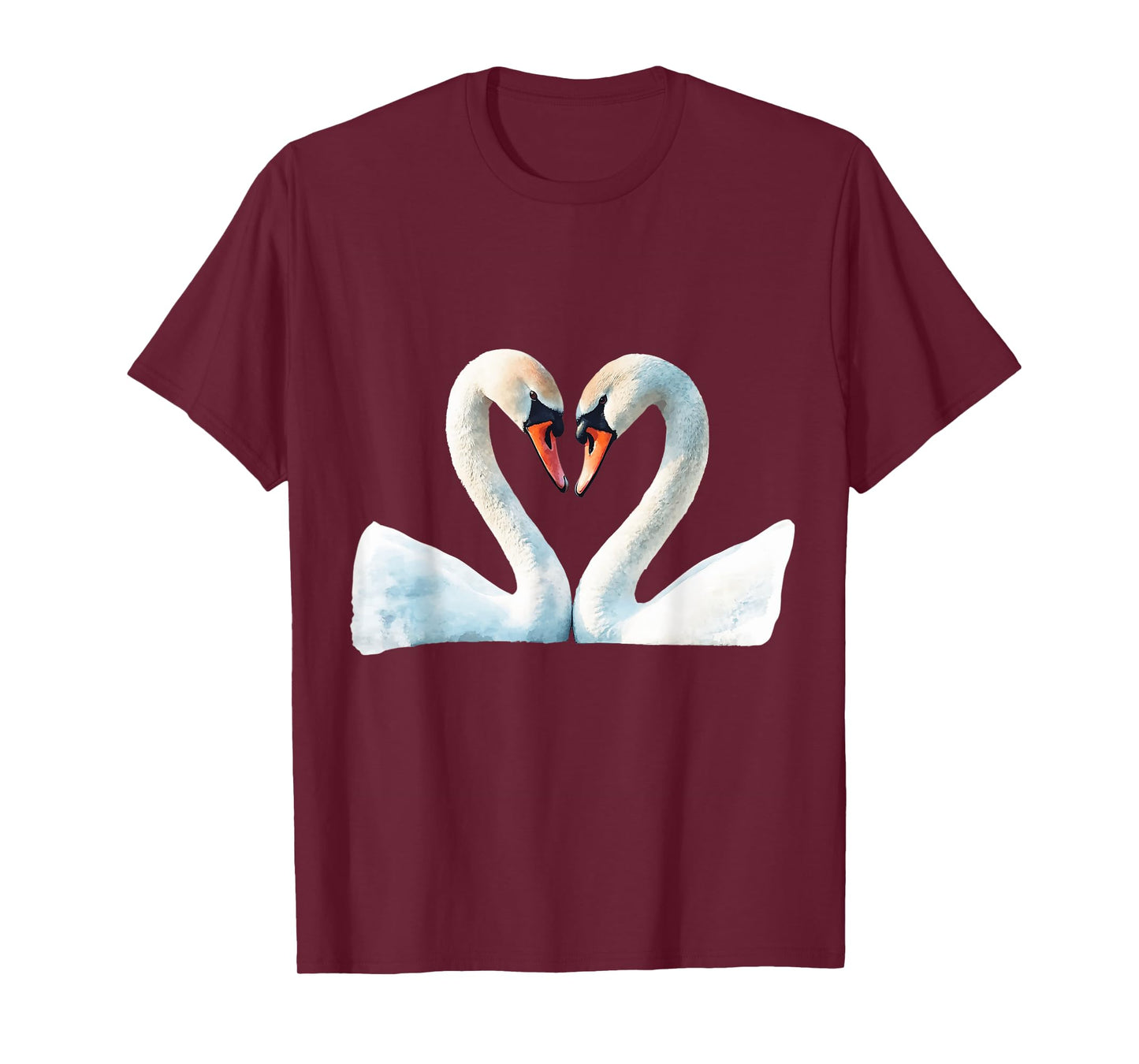 Romantic Swan Couple Heart Shape Love T-Shirt