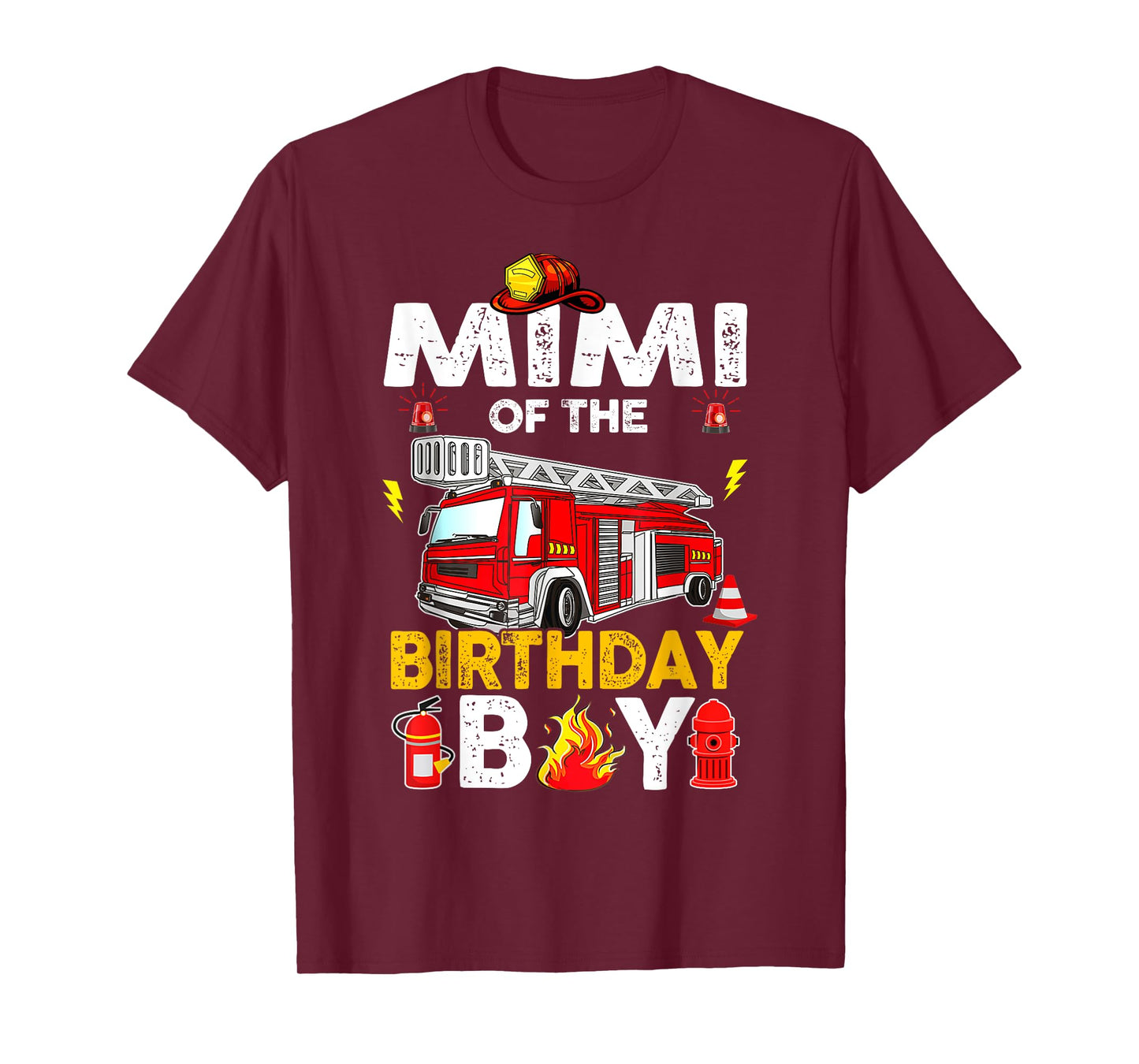 Mimi Of The Birthday Boy Fire Truck Firefighter Party T-Shirt