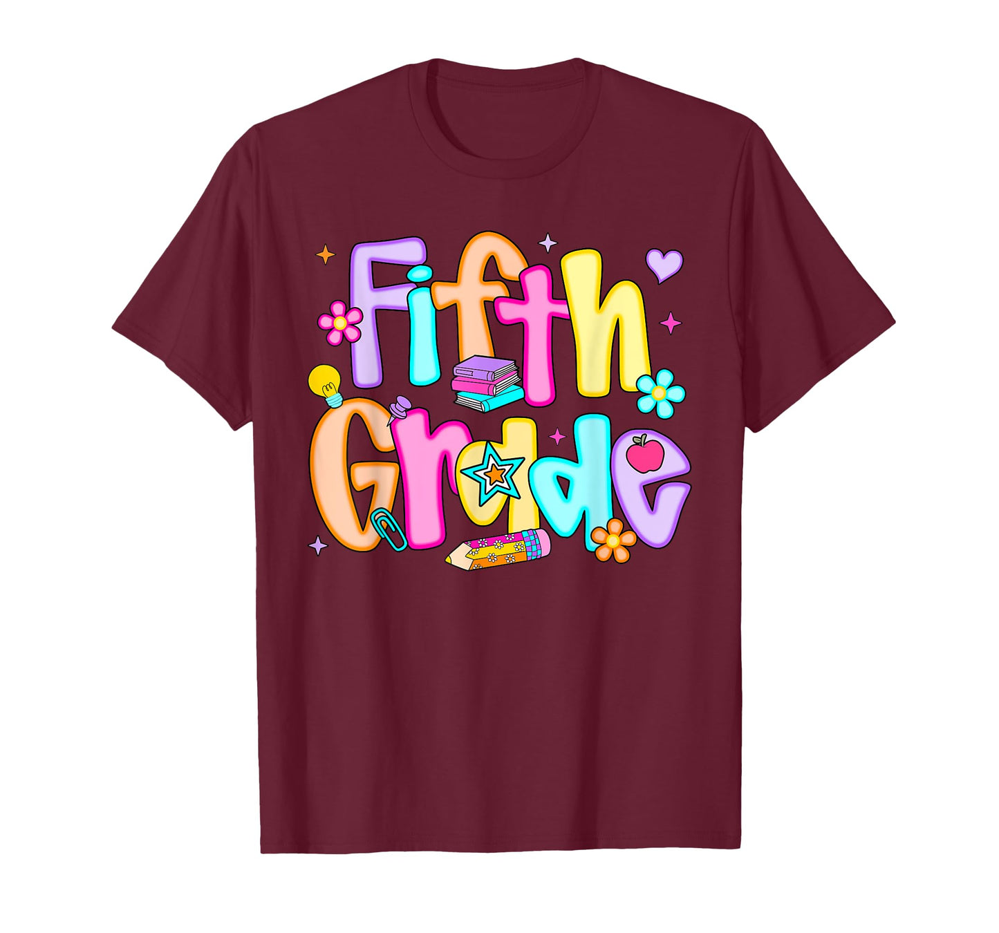 Preppy Fifth Grade Back To School 5th Grade Teacher Girl Boy T-Shirt