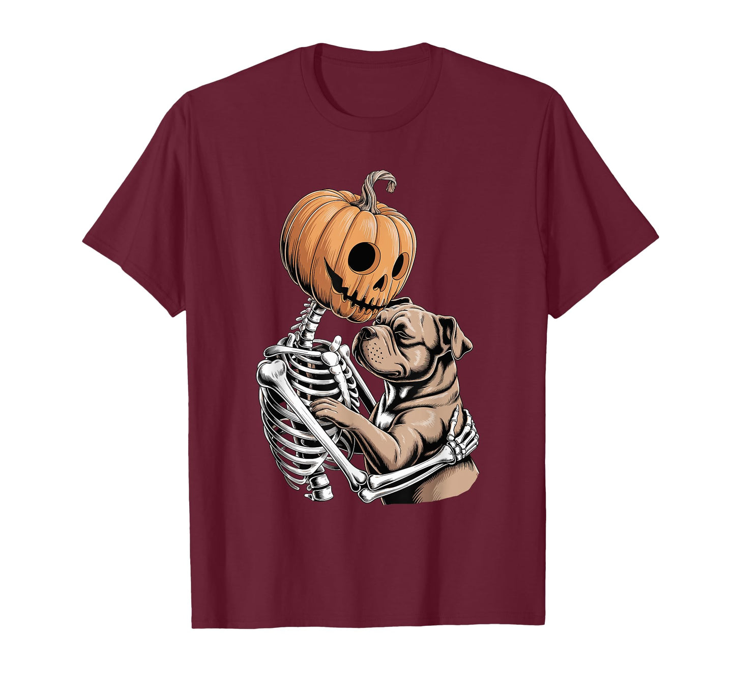 Halloween Skeleton Staffordshire Bull Terrier Staffy T-Shirt