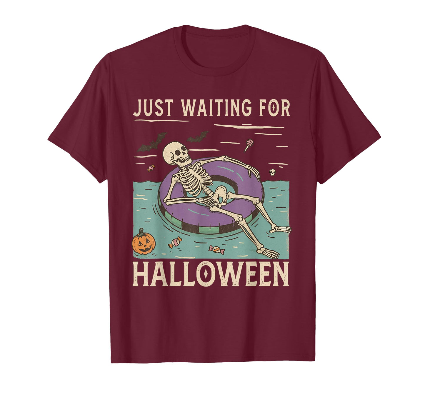 Spooky Summer Skeleton Just Waiting for Halloween T-Shirt