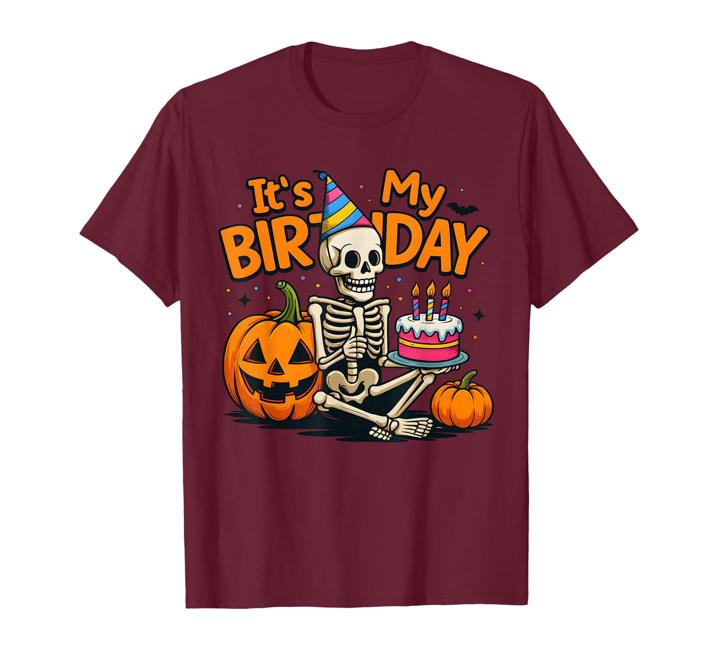 Halloween Skeleton Birthday Costume Party Cake Gifts T-Shirt