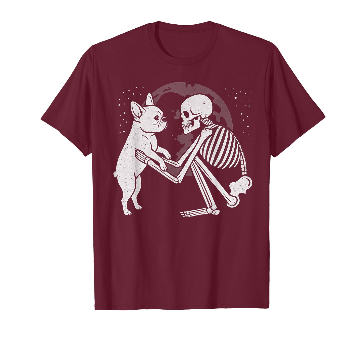 French Bulldog Skeleton Moon Halloween Dog Lover T-Shirt
