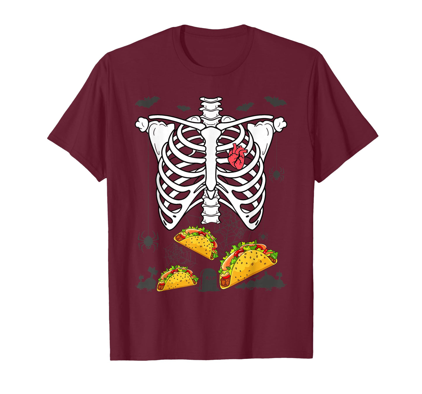Halloween Dad Skeleton Taco Belly Funny Pregnancy Couple Men T-Shirt