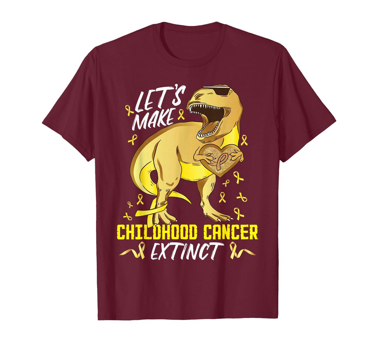 Childhood Cancer Awareness Toddler Dinosaur Childhood Cancer T-Shirt